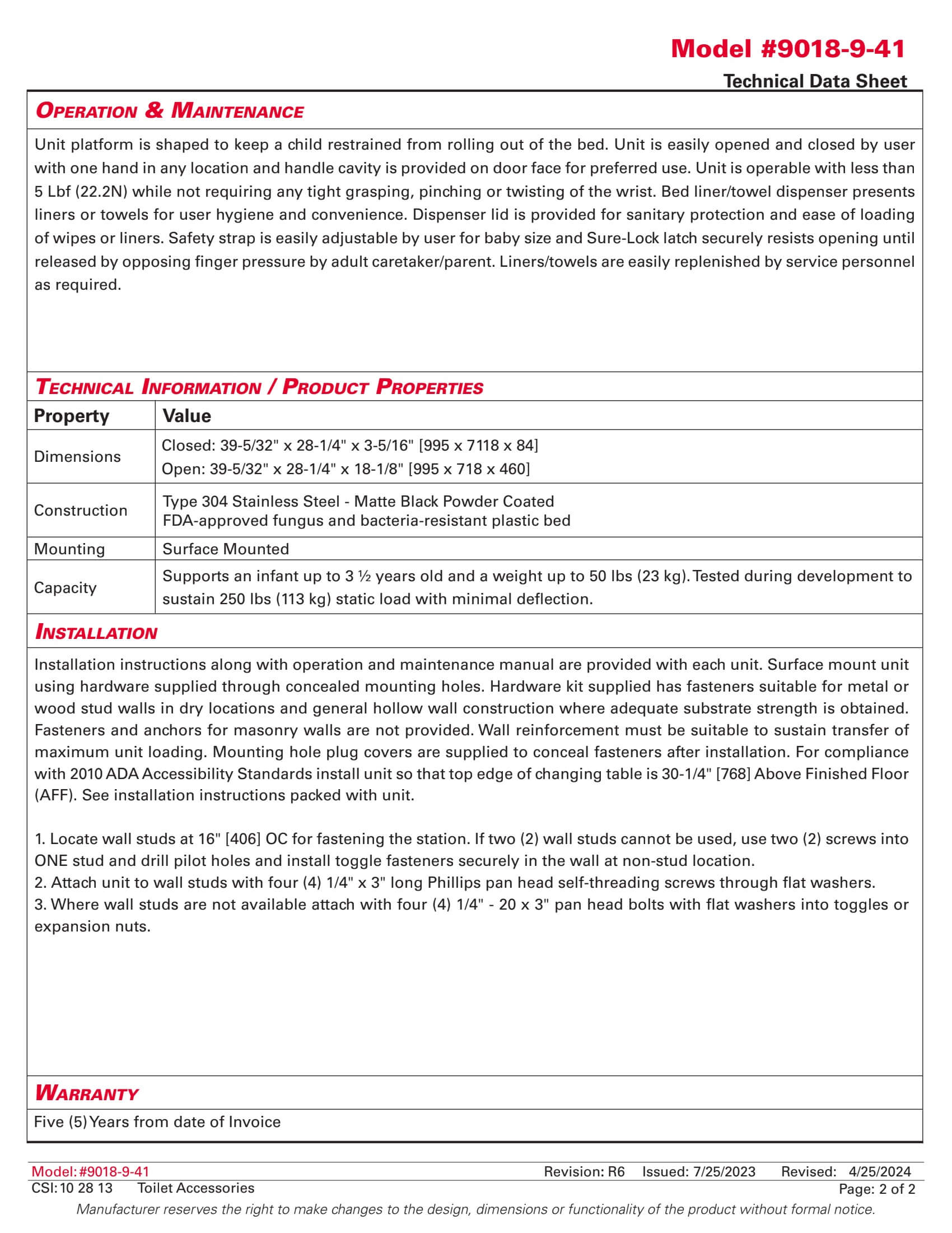 9018-9-41 Baby Changing Station - Image 3